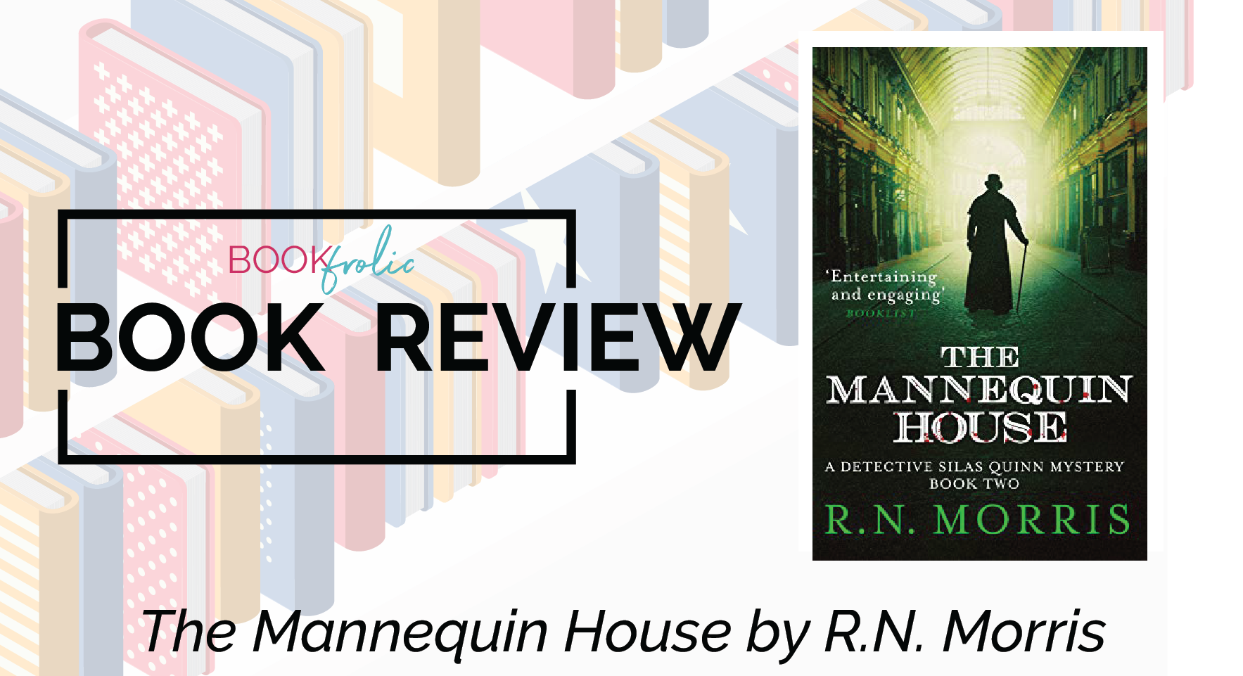 book review banner for The Mannequin House by RN Morris