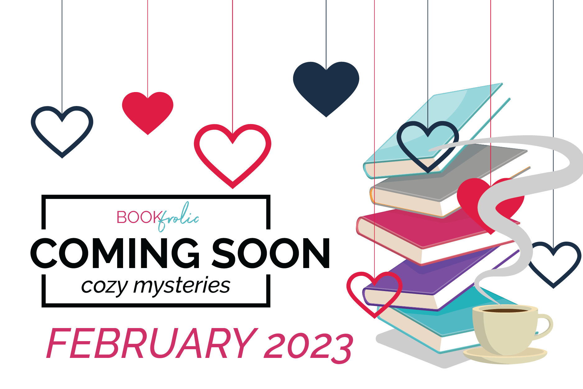 banner for blog post - Coming Soon Cozy Mystery New Releases February 2023