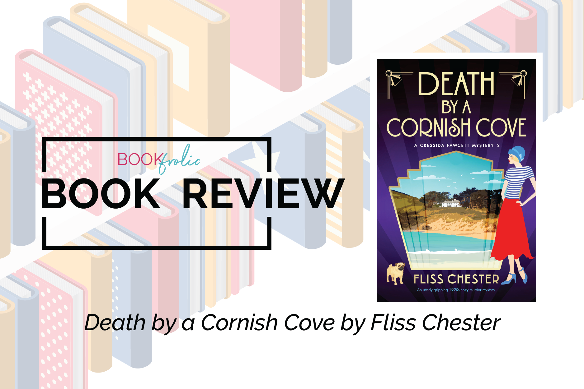 book review banner for Death by a Cornish Cove by Fliss Chester