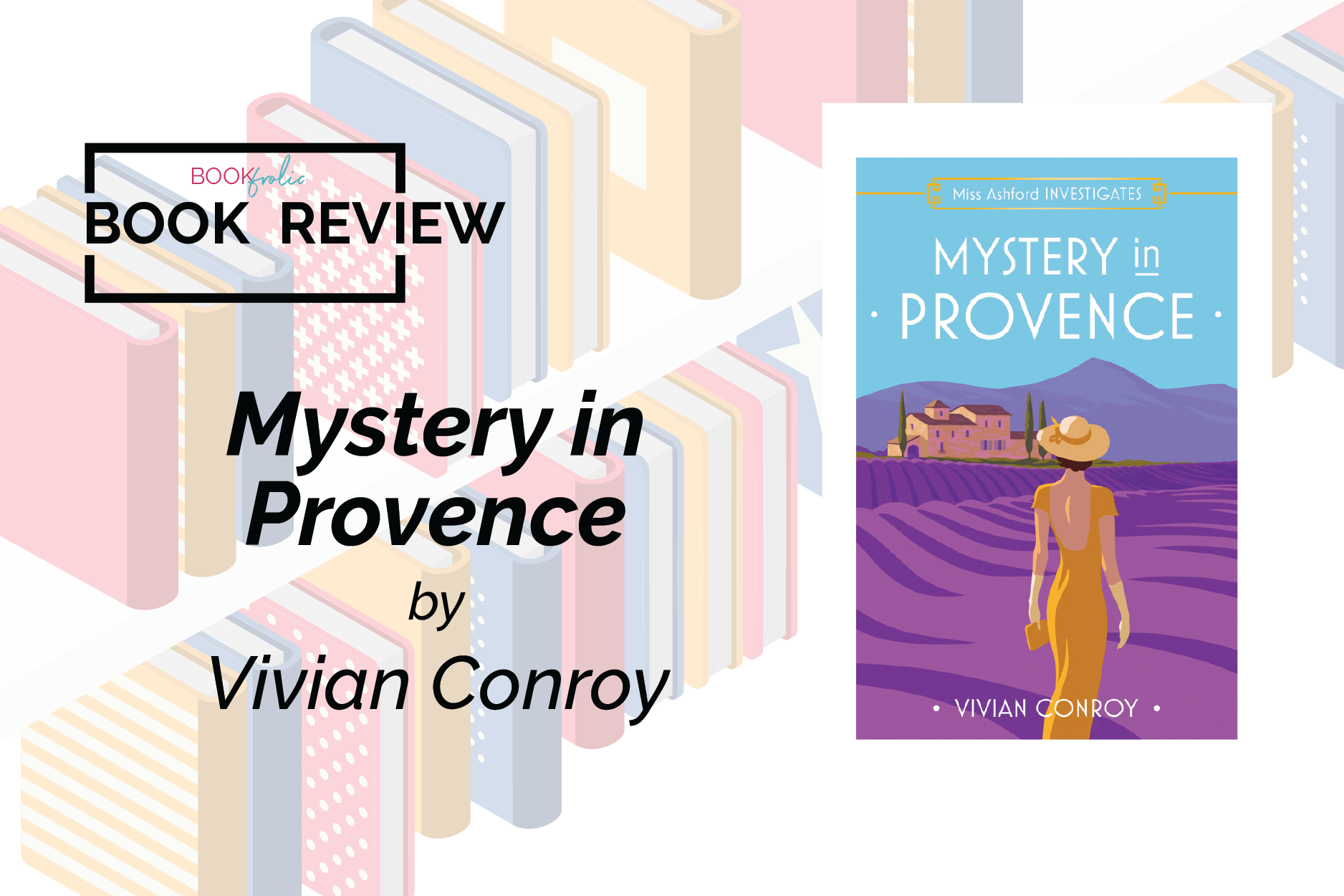book review banner for Mystery in Provence by Vivian Conroy