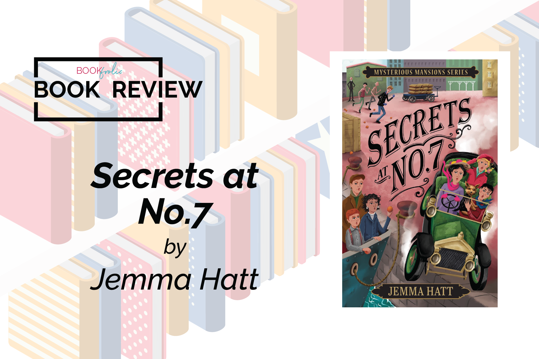 banner for review of Secrets at No.7 by Jemma Hatt
