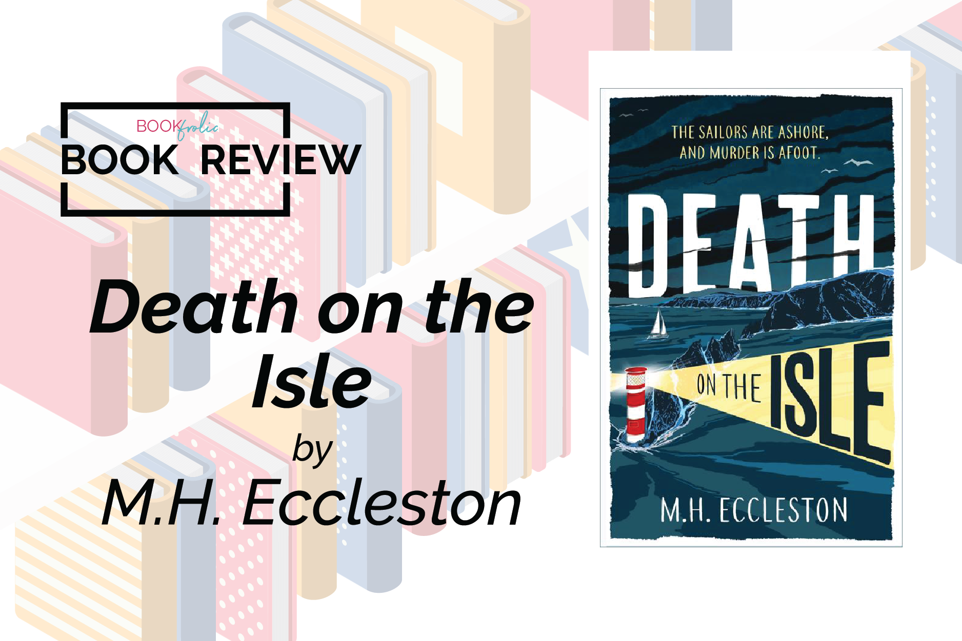 banner for book review of Death on the Isle by MH Eccleston