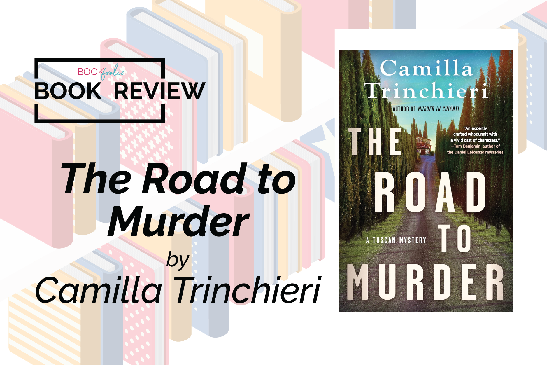 banner for review of The Road to Murder by Camilla Trinchieri