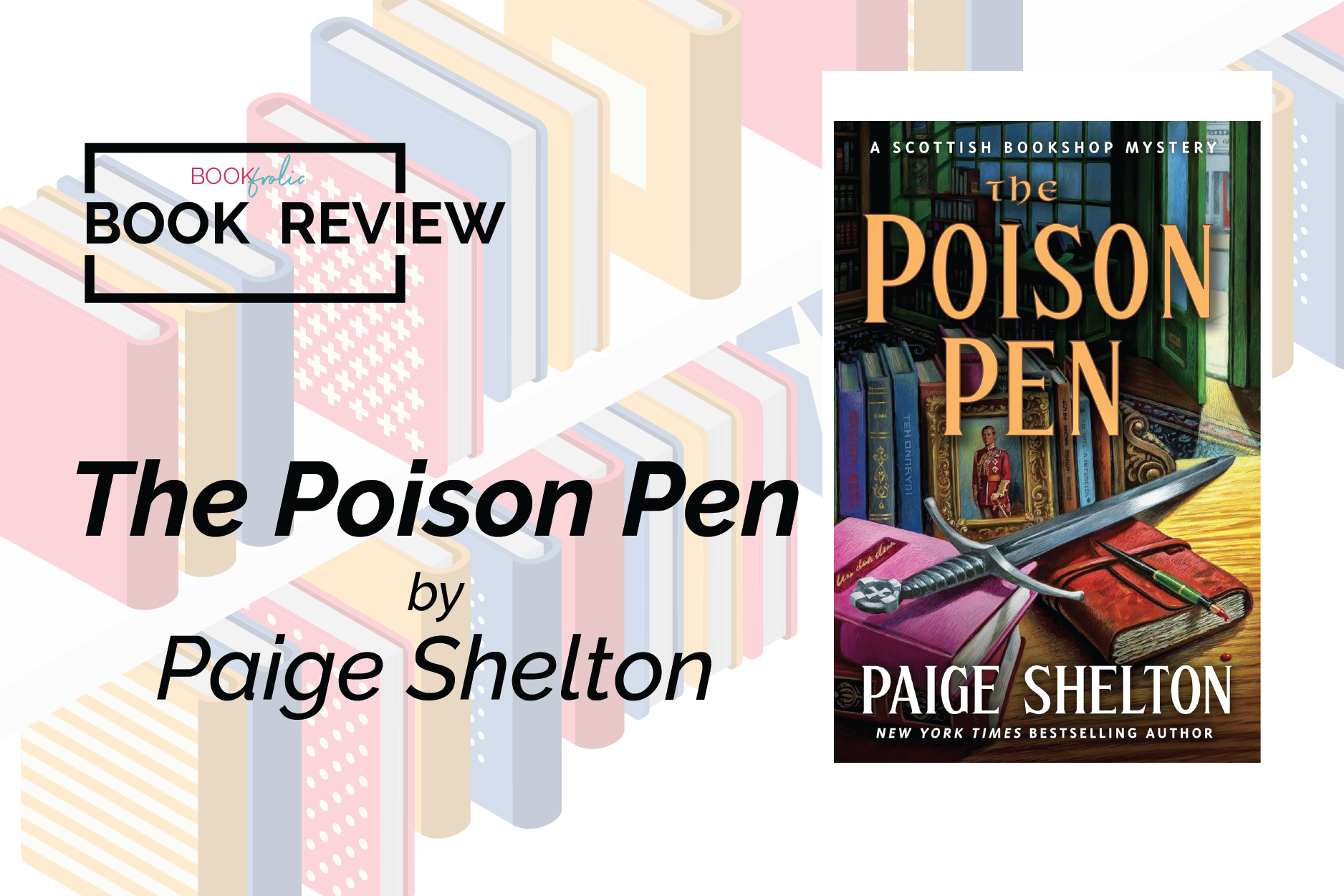 banner for book review of The Poison Pen by Paige Shelton